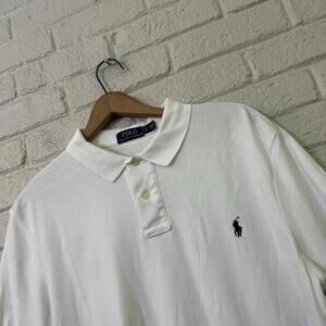 Ralph Lauren Polo Shirt Mens XL White Short Sleeve Classic Fit Pony Preppy‎